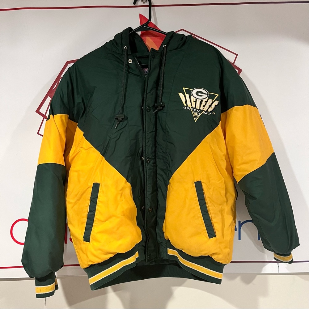 Adult Logo 7 Brand Vintage 90s Puffer Green Bay Packers Jacket Size L